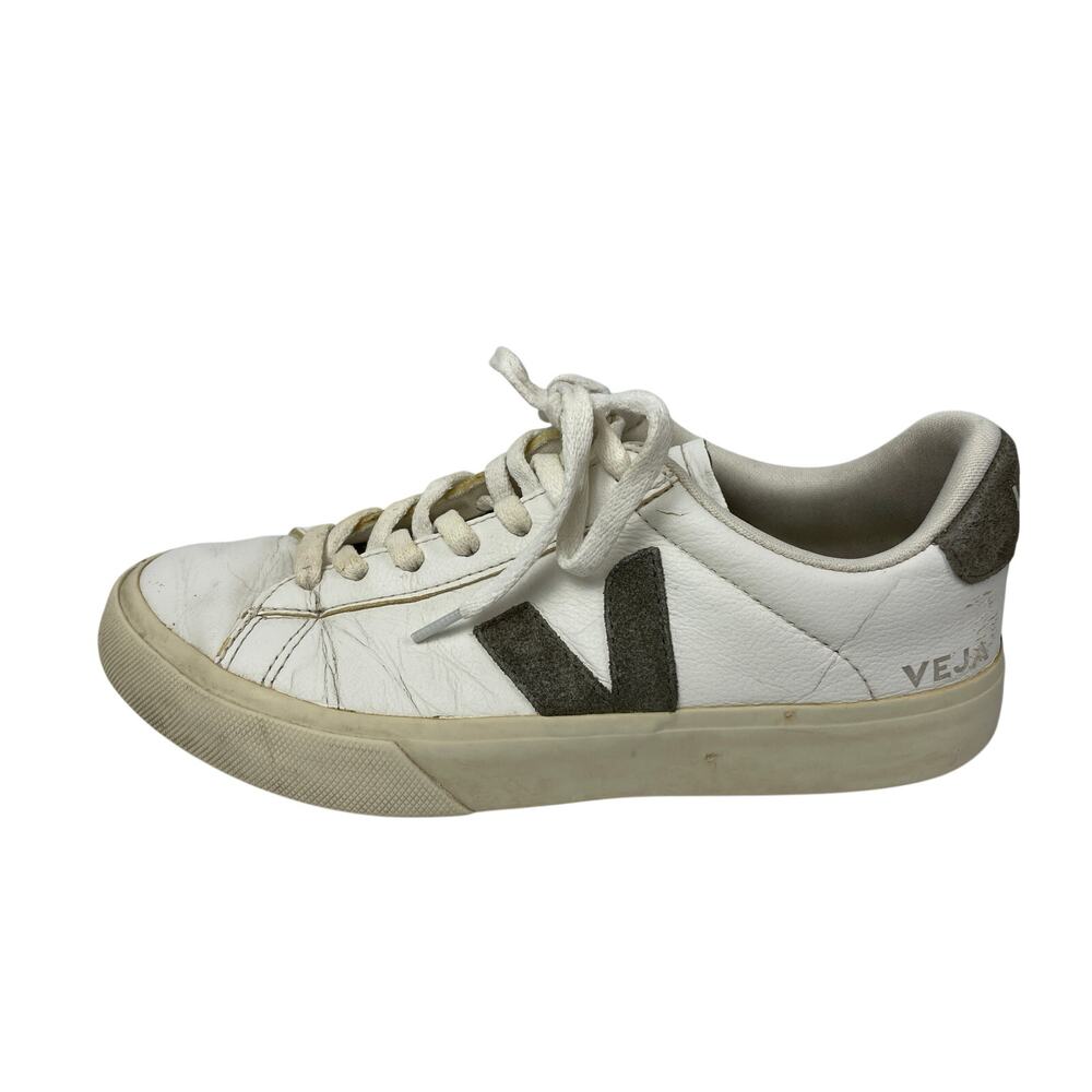 VEJA Campo Women's White Leather Round Toe Lace Up Low Top Sneakers Shoes Sz 8.5